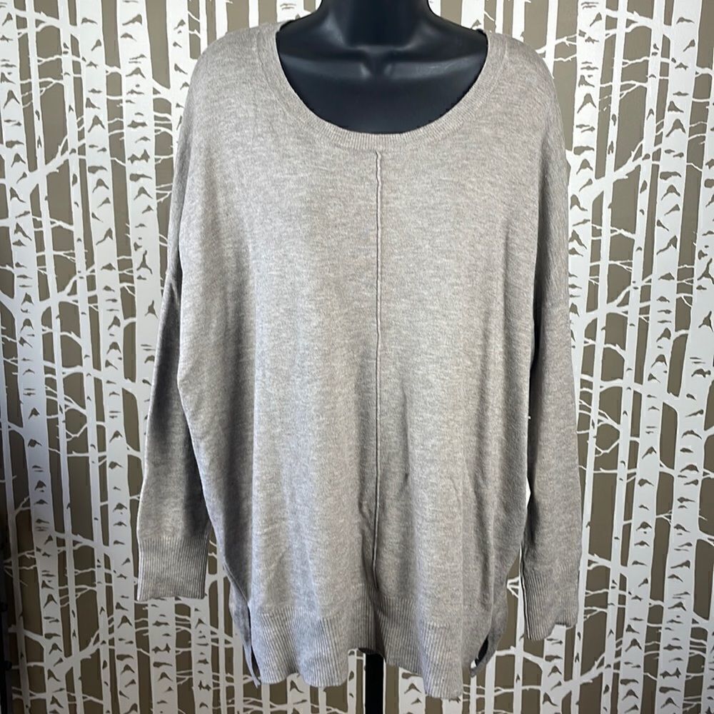 NEW Dreamers Mocha Brown Boxy Fit Dropped Shoulder Split Hemline Sweater sz M